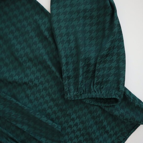 Worthington Houndstooth Satin Blouse with Neck Tie | M - Picture 4 of 5